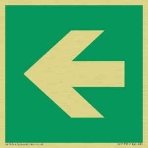 E913 Safe condition: Left arrow (90 deg supplimentary)